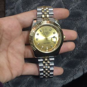 Silver tone watch